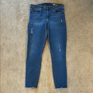 GAP Blue Skinny Jeans with Distressed Details